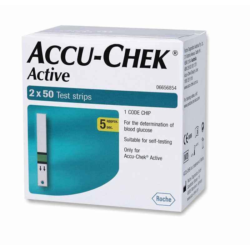 Accu-chek Active strips for blood sugar level test(pack of 100)